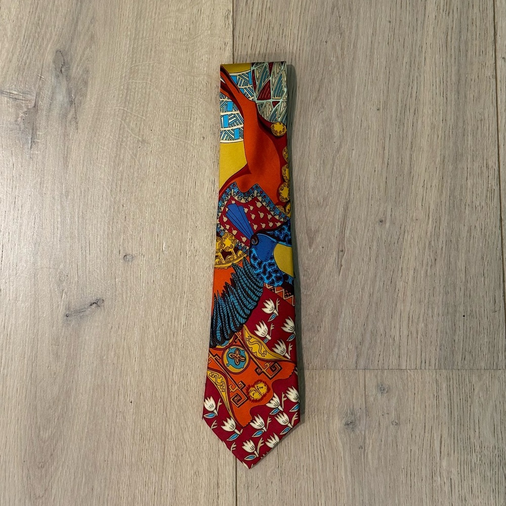 Hermes Multicolor Silk Tie - Picture 2 of 3